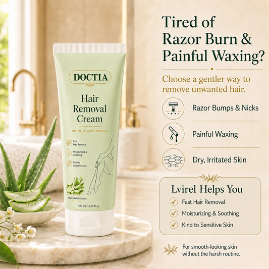 DOCTIA® Natural Gentle Hair Removal Cream | For Women & Men, Sensitive Skin