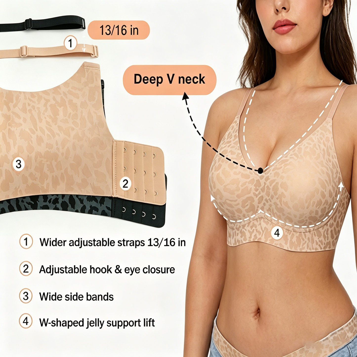 LAST DAY - BUY 1 GET 1 FREE🍁Sfrcord® Comfortable Wireless Full Coverage Jelly Smoothing Bra