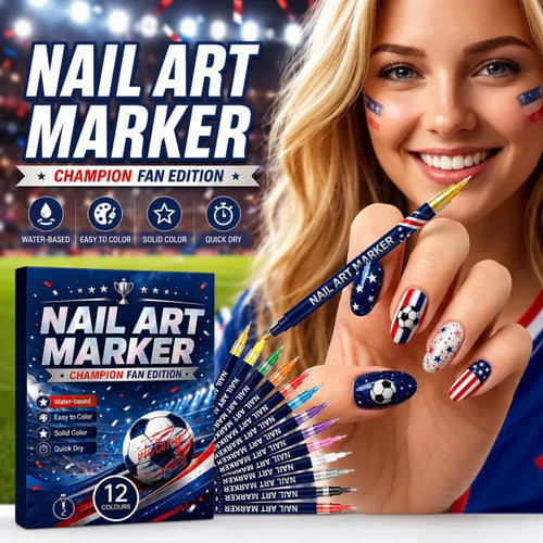 🍁IEY® 12 Colors Nail Art Pens for Soccer Fans – DIY Game Day Nail Design Set, Quick Dry & Easy to Use