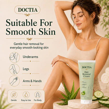 DOCTIA® Natural Gentle Hair Removal Cream | For Women & Men, Sensitive Skin