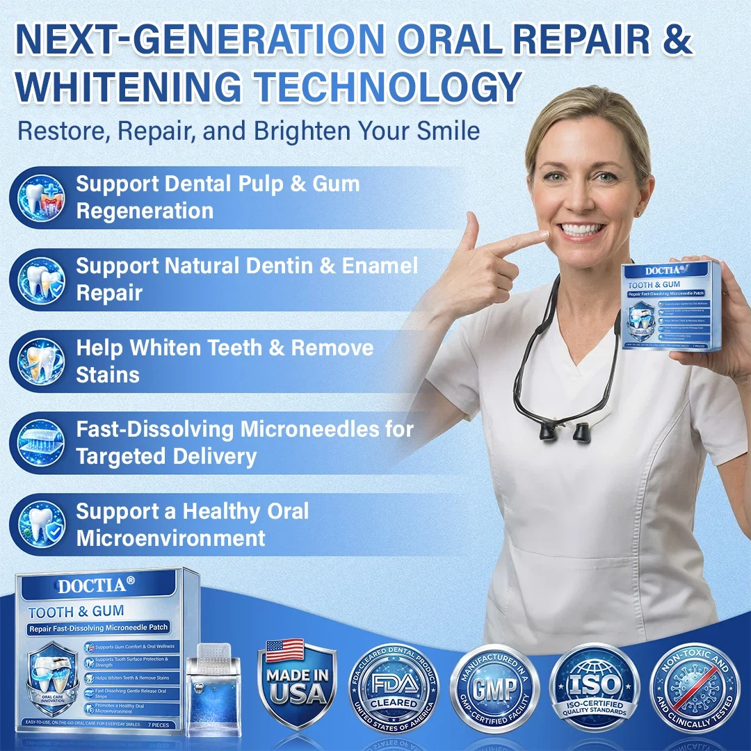 DOCTIA® Tooth & Gum Care Fast-Dissolving Microneedle Patch