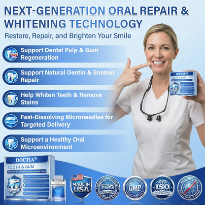 DOCTIA® Tooth & Gum Care Fast-Dissolving Microneedle Patch