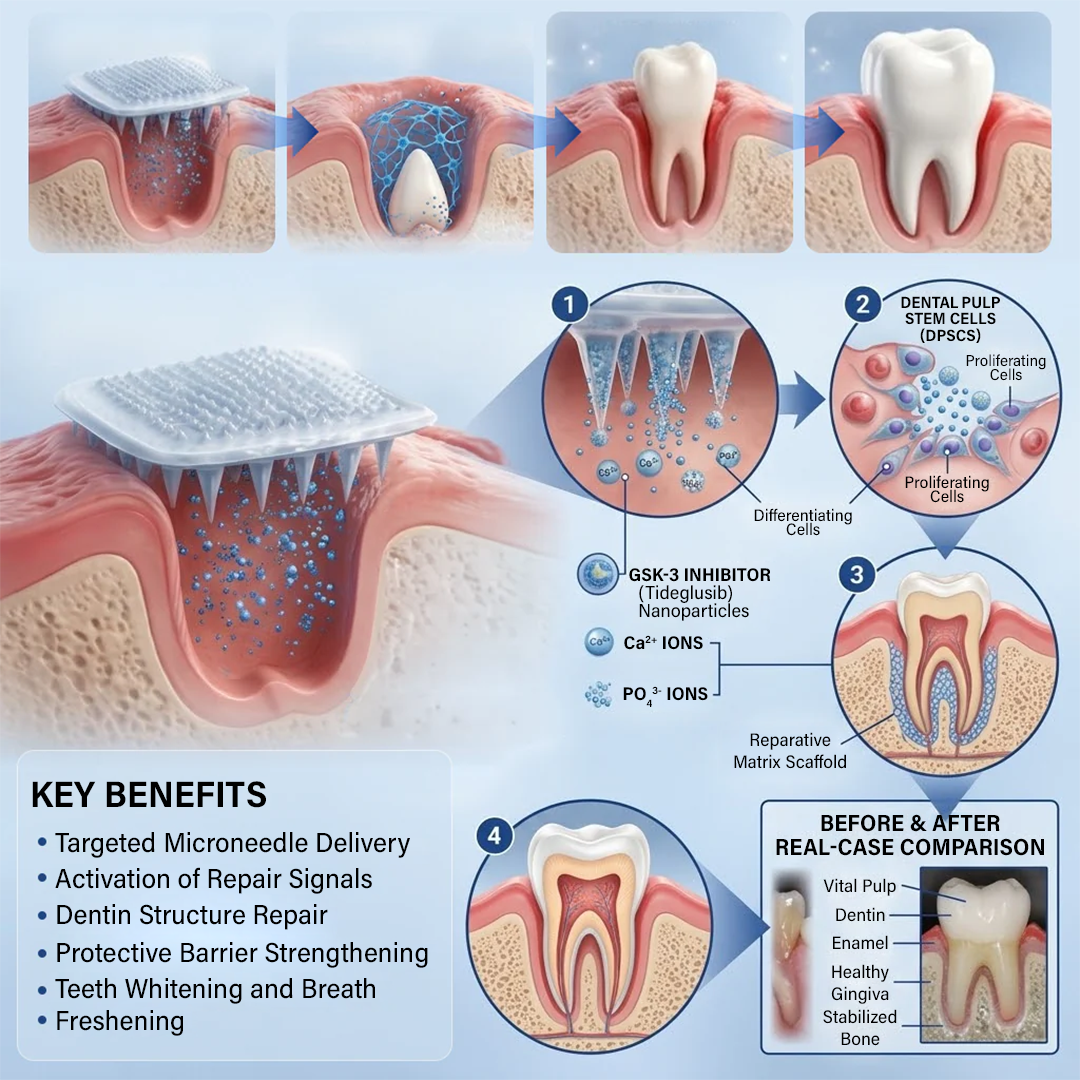 DOCTIA® Tooth & Gum Care Fast-Dissolving Microneedle Patch