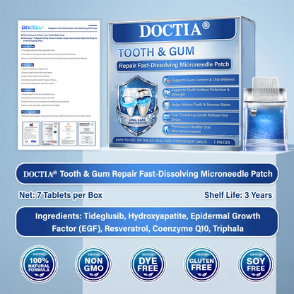 DOCTIA® Tooth & Gum Care Fast-Dissolving Microneedle Patch